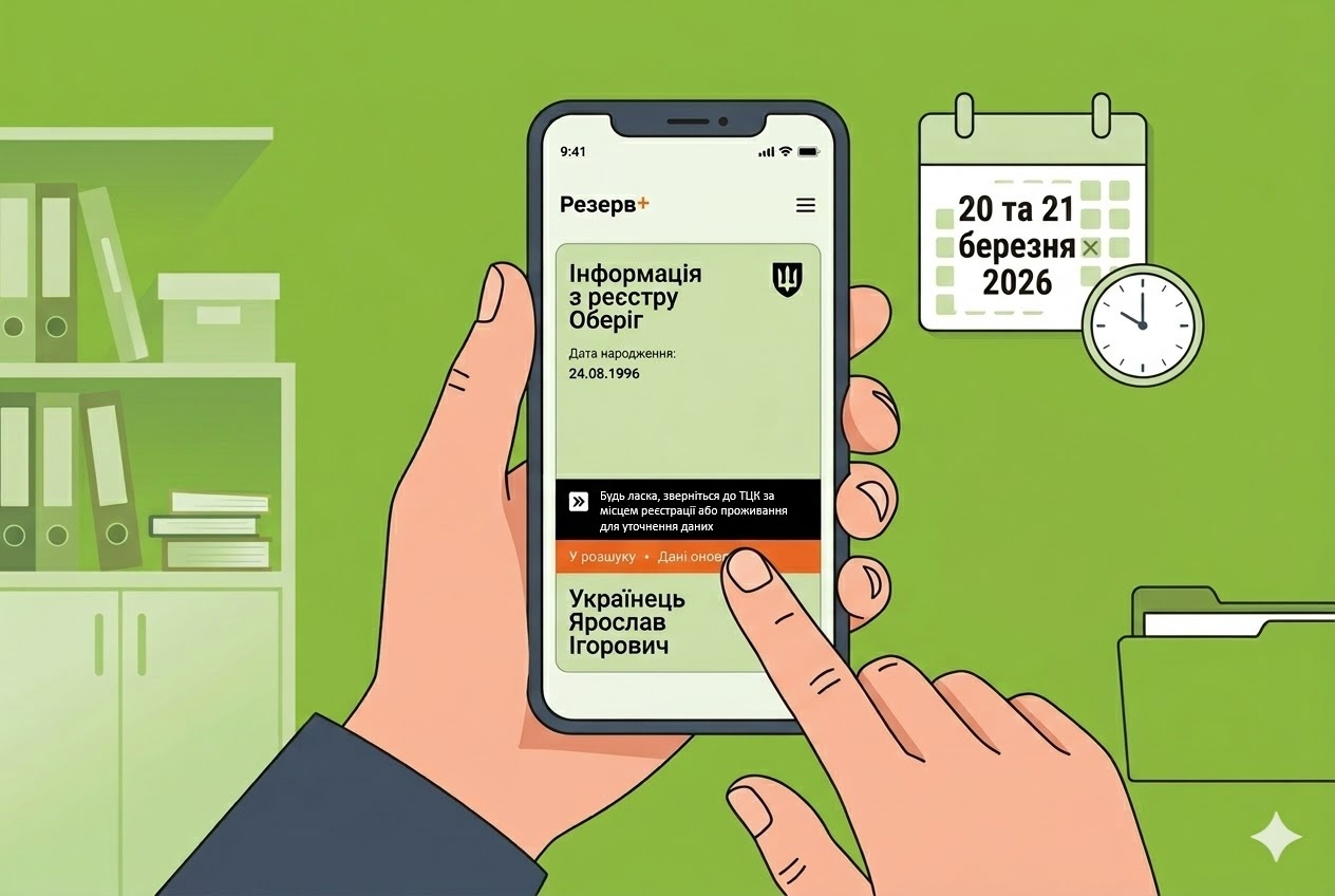 20 та 21 березня 2026 року  Резерв+ не буде працювати: дії військовозобовʼязаних