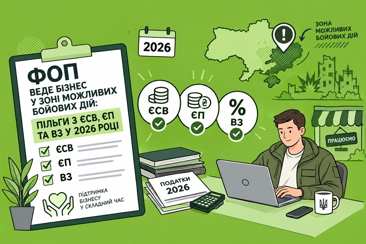ФОП веде бізнес у зоні можливих бойових дій: які він має пільги з ЄСВ, ЄП та ВЗ у 2026 році