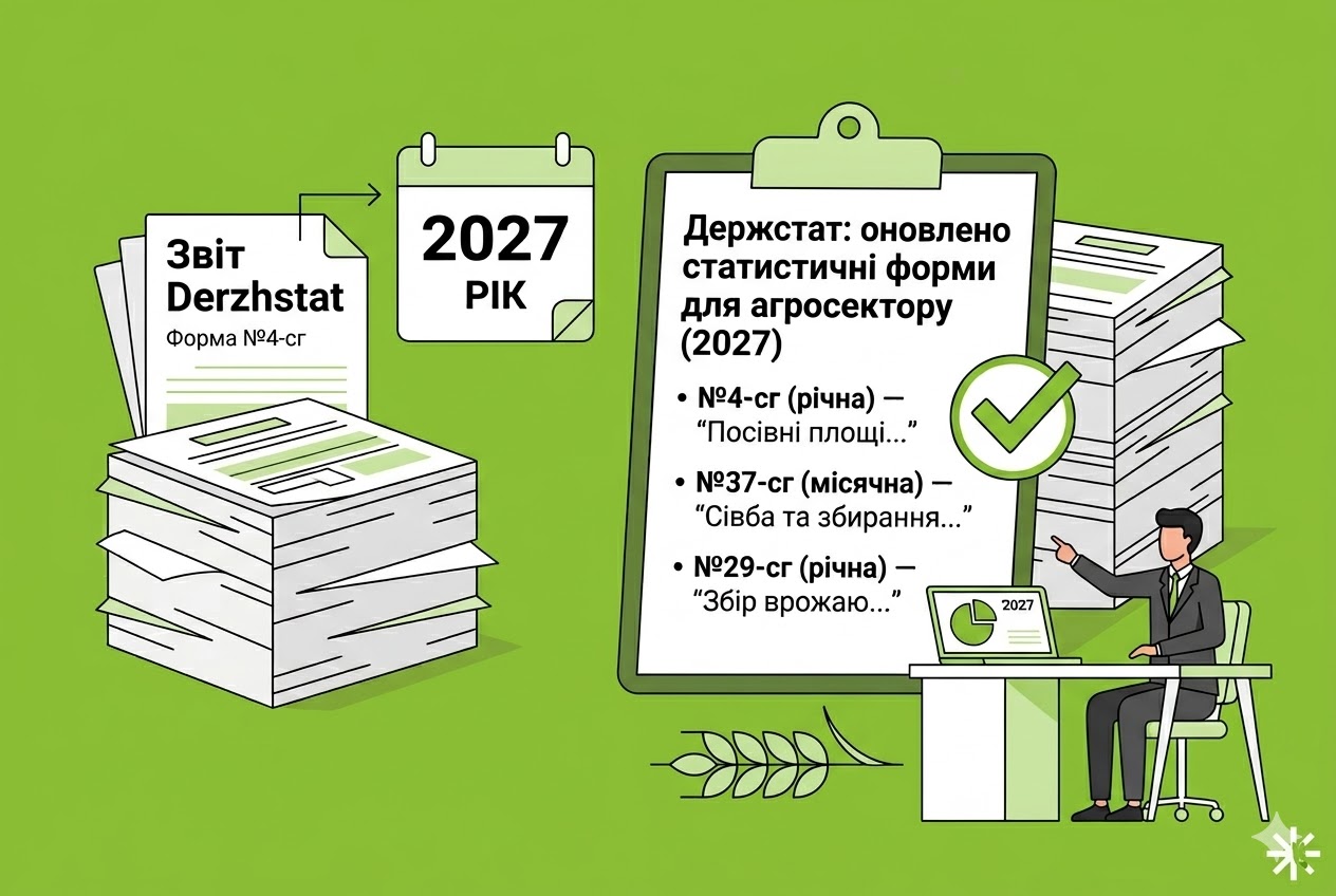 Держстат оновив три форми статистичної звітності для агросектору на 2027 рік