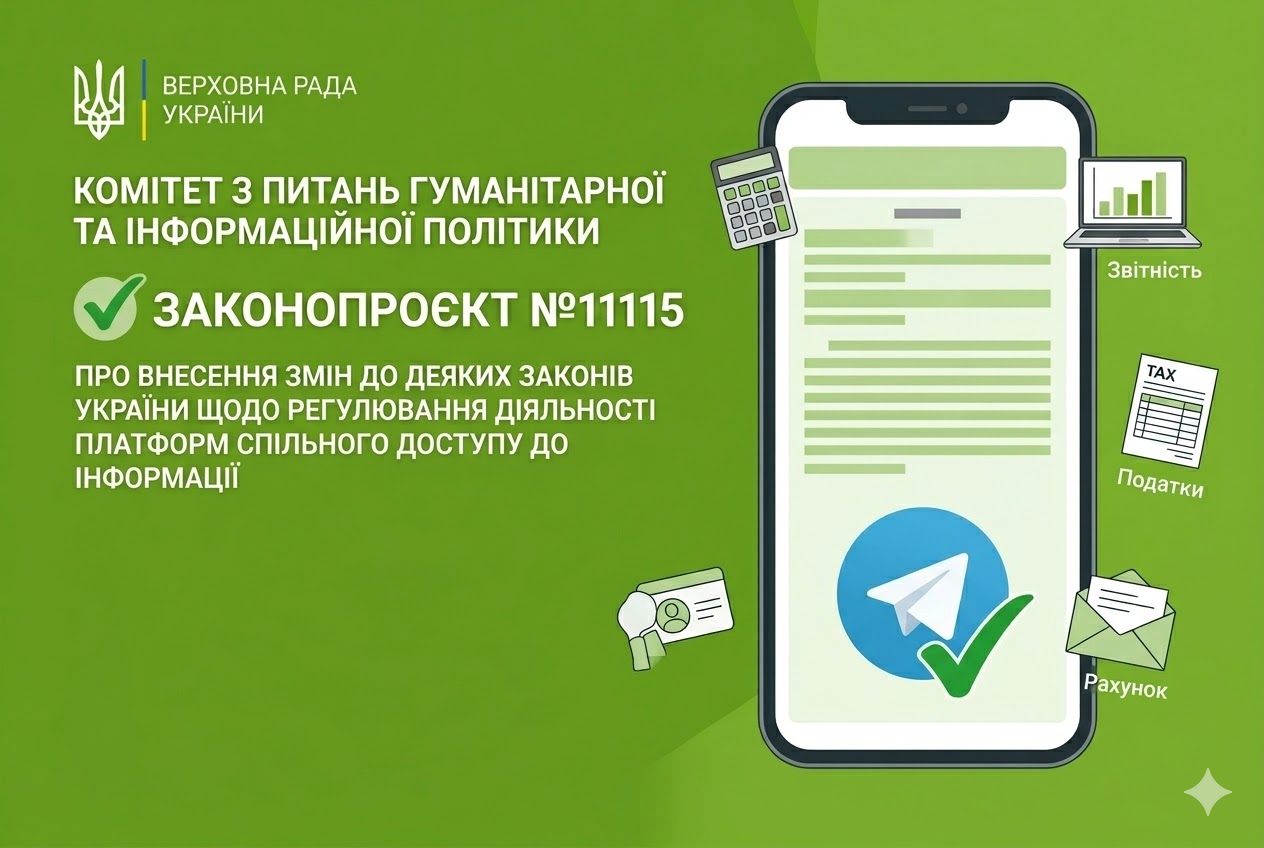 Регулювання дільності Telegram: Комітет ВРУ підтримує законопроєкт №11115