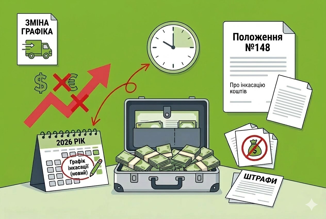 Перевищення ліміту каси через зміну графіка інкасації: аналіз Положення №148 та штрафи у 2026 році