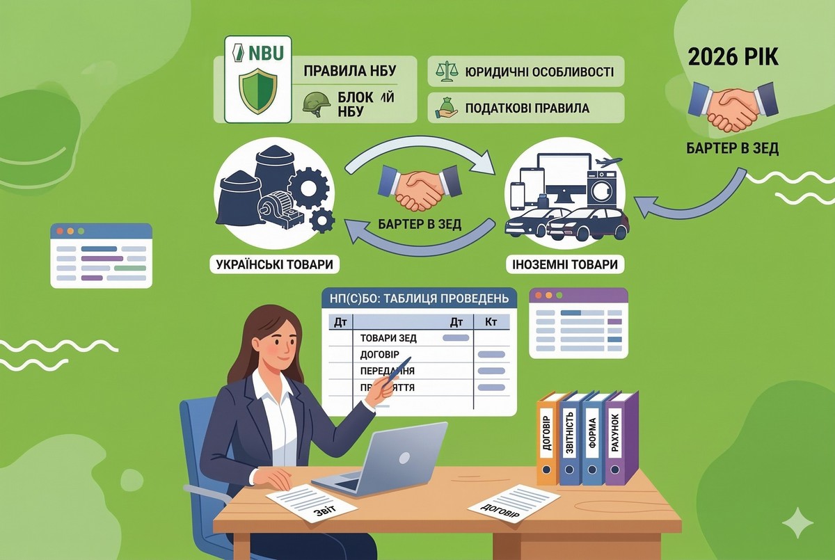 Бартерні операції в ЗЕД у 2026 році: правила НБУ, облік за НП(С)БО та таблиця проведень