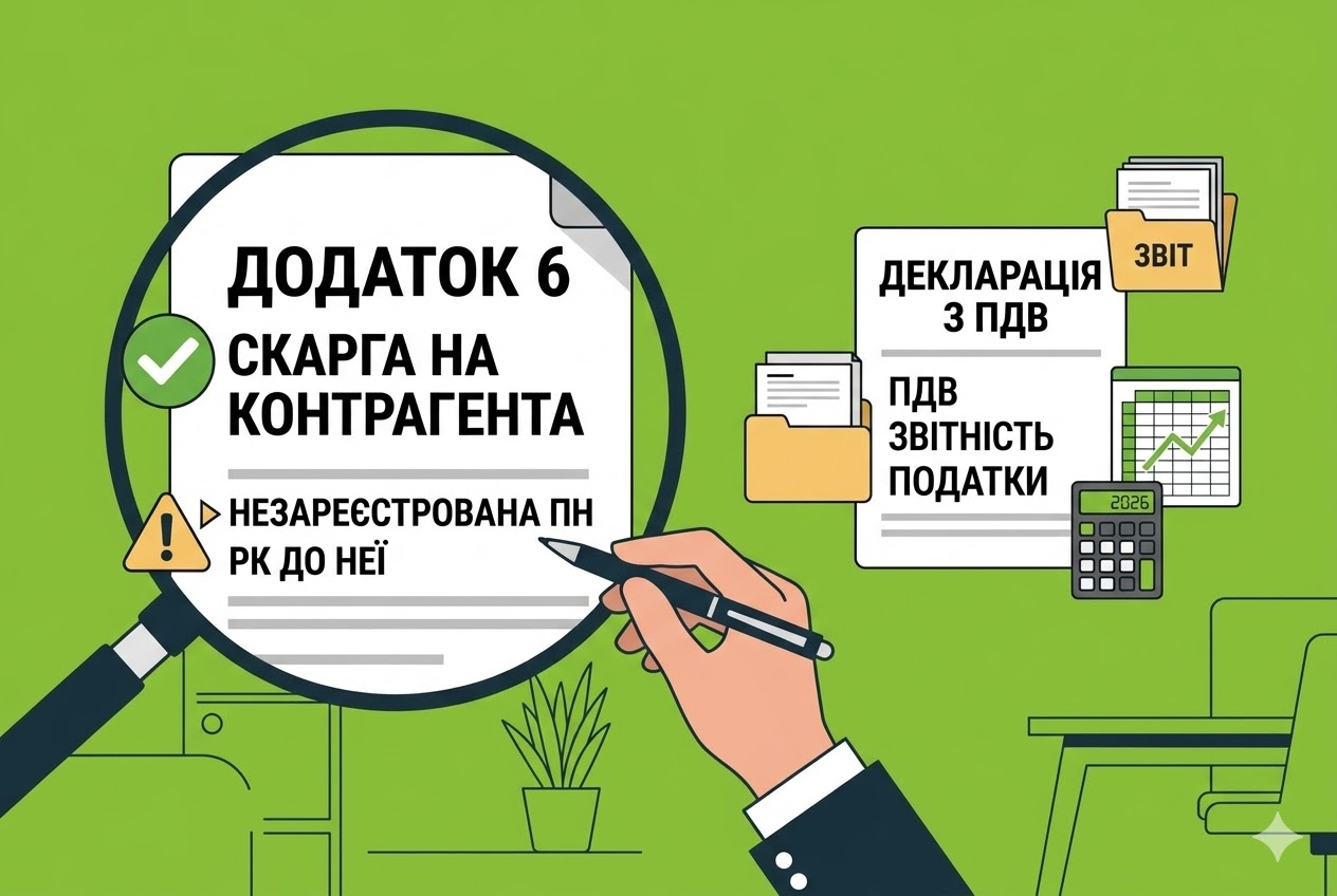 Як поскаржитись на контрагента за незареєстровану ПН та РК до неї: заповнюємо додаток 6 до декларації з ПДВ