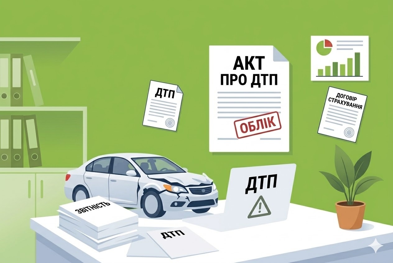 Автомобіль підприємства потрапив у ДТП: наслідки, документальне оформлення, бухгалтерський і податковий облік