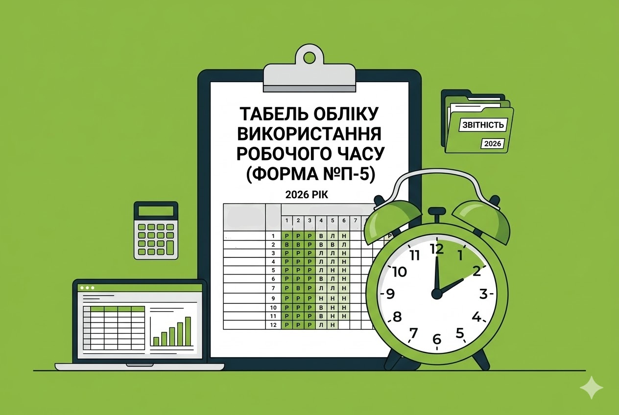 Табель обліку використання робочого часу (форма №П-5): інструкція із заповнення у 2026 році