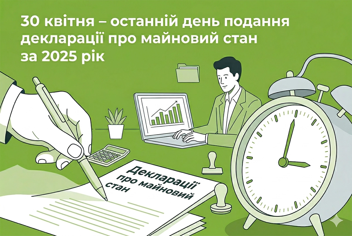 30 квітня – останній день подання декларації про майновий стан за 2025 рік