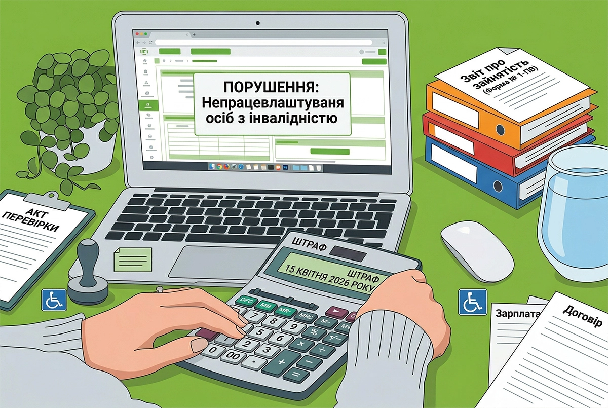 15 квітня 2026 року - дедлайн сплати штрафів за непрацевлаштування осіб з інвалідністю у 2025 році