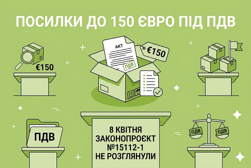 Посилки до 150 євро під ПДВ: на засіданні ВРУ 8 квітня законопроєкт №15112-1 не розглянули