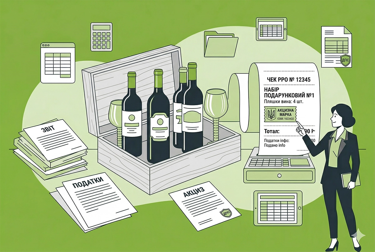Алкоголь у подарункових наборах та відображення акцизних марок у чеку РРО: деталі від ДПС