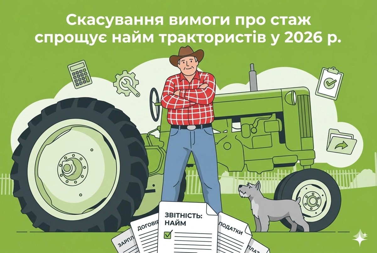 Скасування вимоги про стаж спрощує найм трактористів у 2026 році: рішення КМУ