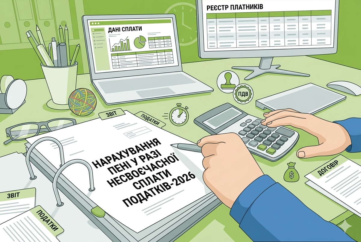 Нарахування пені у разі несвоєчасної сплати податків-2026: деталі від ДПС
