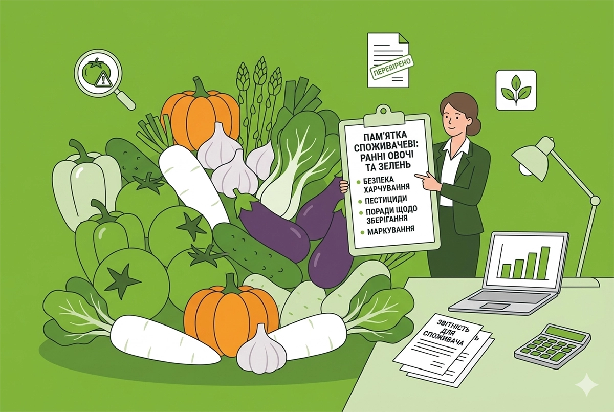 Безпечність харчових продуктів: поради споживачам щодо ранніх овочів і зелені