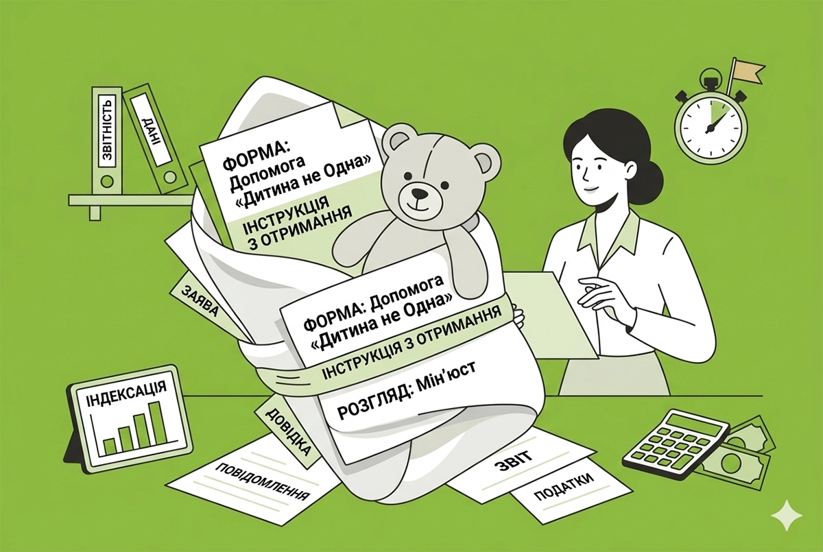 Допомога «Дитина не одна» у 2026 році: інструкція з отримання від Мінʼюсту