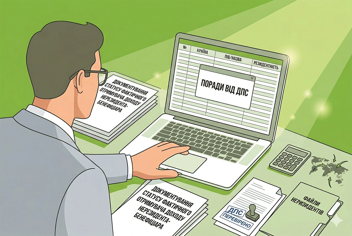 Документування статусу фактичного отримувача доходу нерезидента-бенефіціара: поради від ДПС