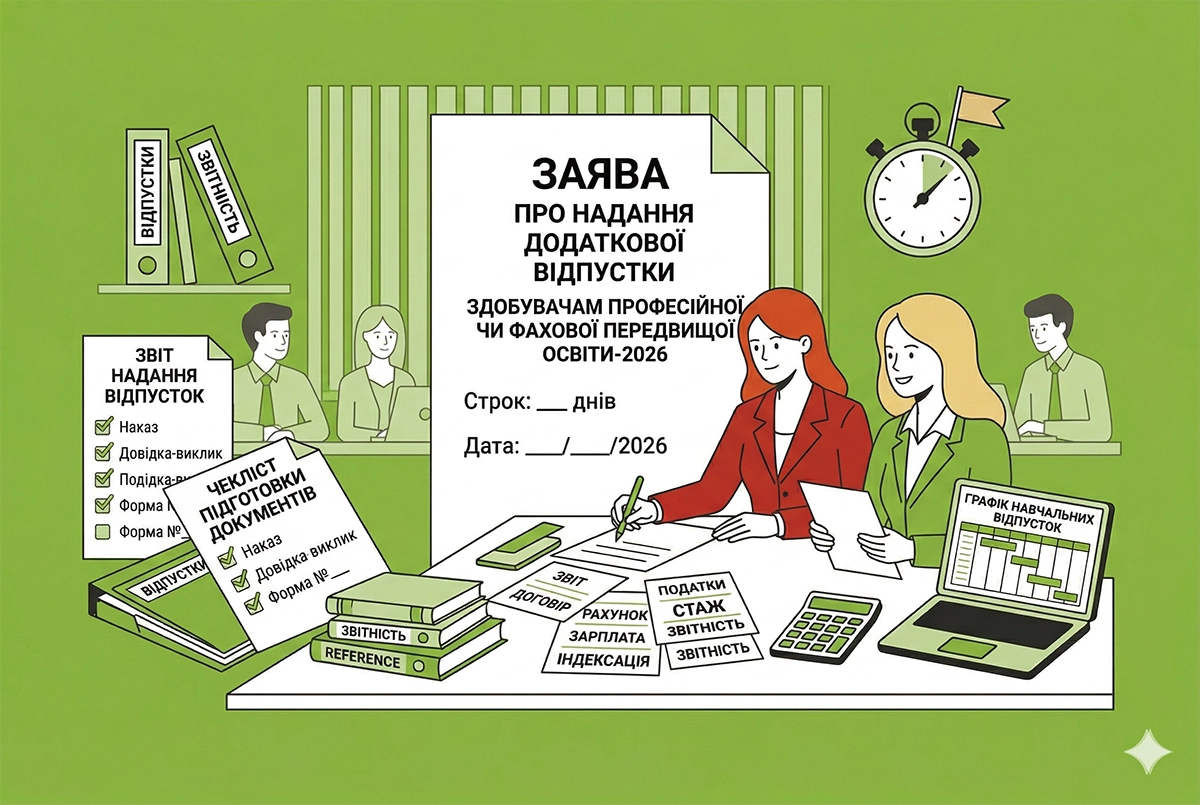 Додаткова відпустка працівникам-здобувачам професійної чи фахової передвищої освіти-2026: строки та оформлення