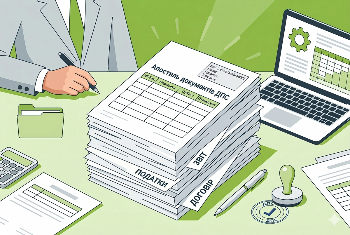 Апостиль документів ДПС: подання заяви представником юрособи