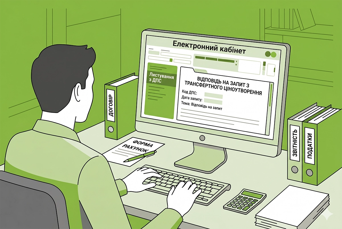 Відповідь на запит з ТЦУ в меню «Листування з ДПС» Е-кабінету: заповнення, оформлення та обсяг