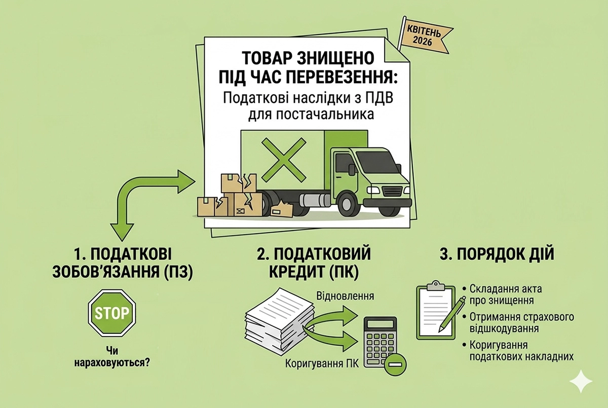 Товар знищено під час перевезення: податкові наслідки з ПДВ для постачальника