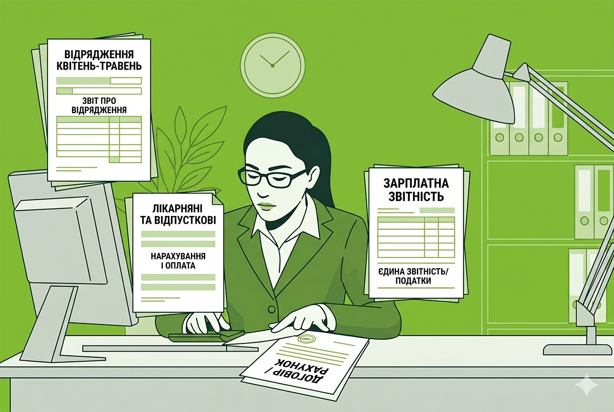 Перехідні виплати у 2026 році: відпусткові, лікарняні, відрядження та звітність