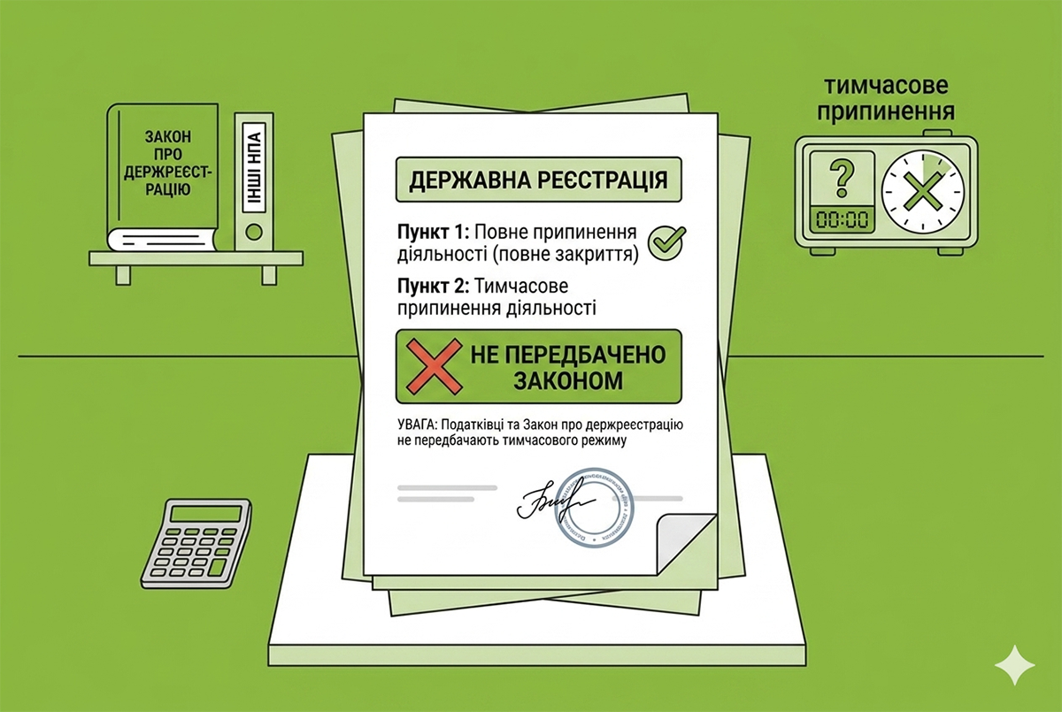 Чи можна тимчасово припинити підприємницьку діяльність: відповідь від ДПС