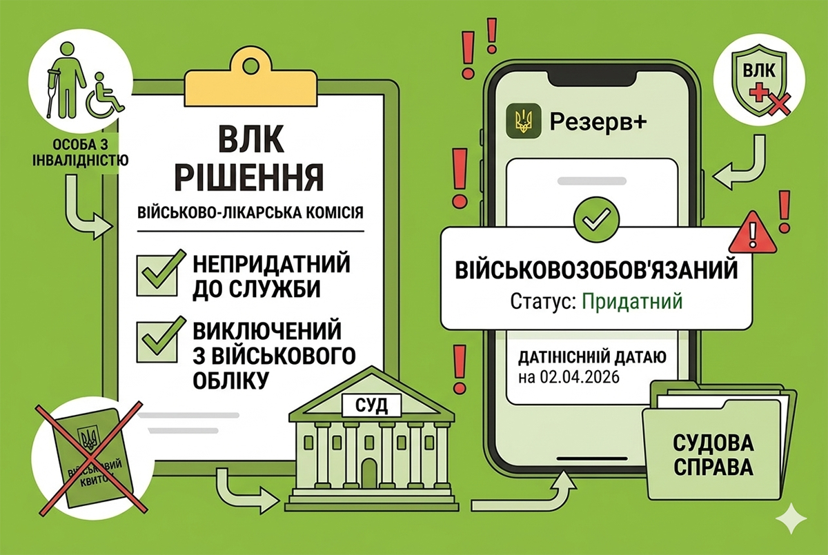 ТЦК не змінив дані в реєстрі «Оберіг» та направив чоловіка з інвалідністю на повторну ВЛК: що вирішив суд