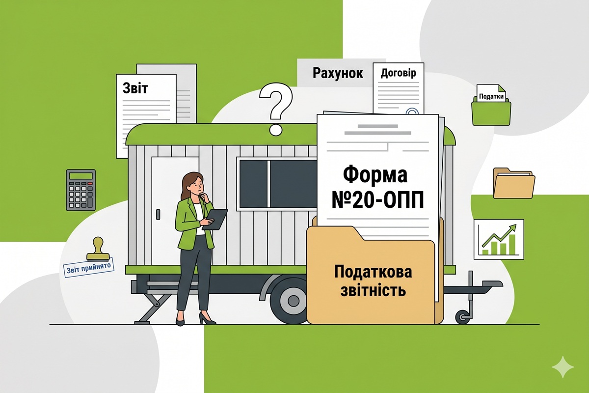Придбання будівельного вагончика для власних потреб: чи подавати ф. №20-ОПП у 2026 році