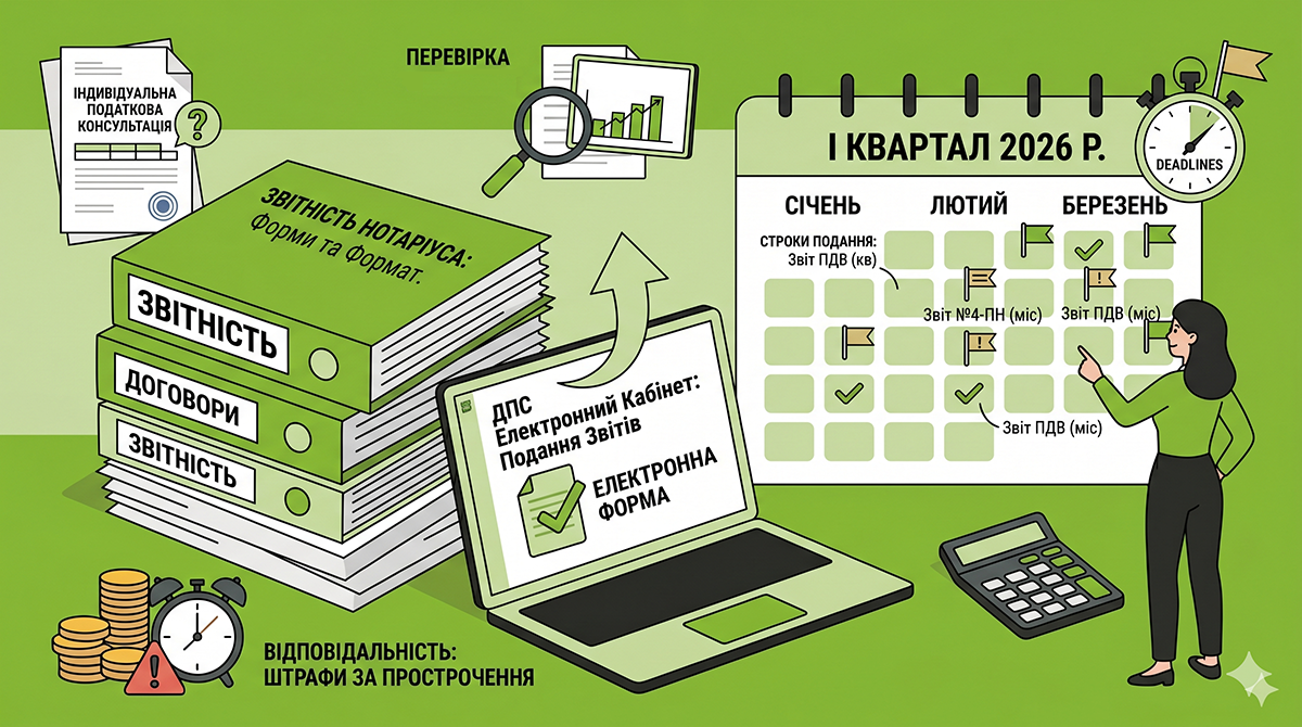 Звітність нотаріусів до ДПС: строки, форма подання та відповідальність