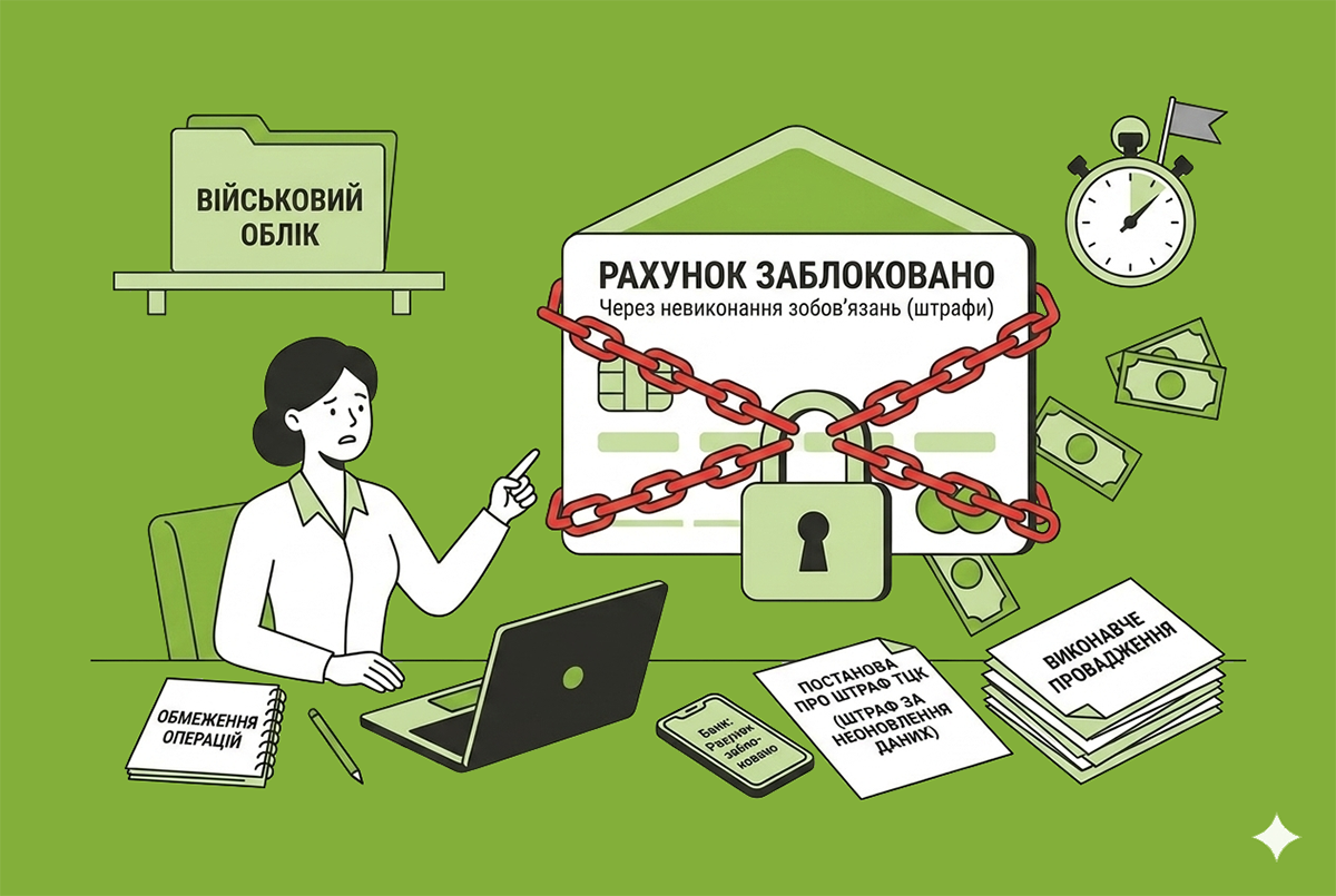 Чи можуть заблокувати рахунок за неоновлення військово-облікових даних