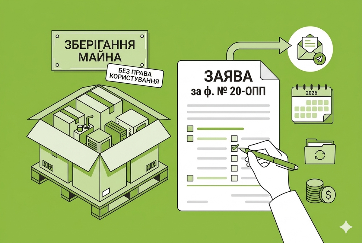 Зберігання майна без права зберігача на його використання: чи треба ф. №20-ОПП