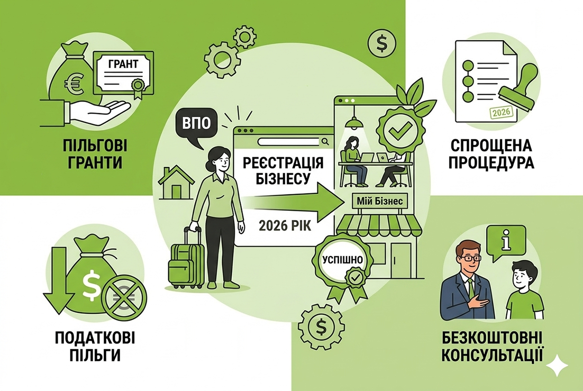 Пільги для ВПО при реєстрації підприємництва у 2026 році