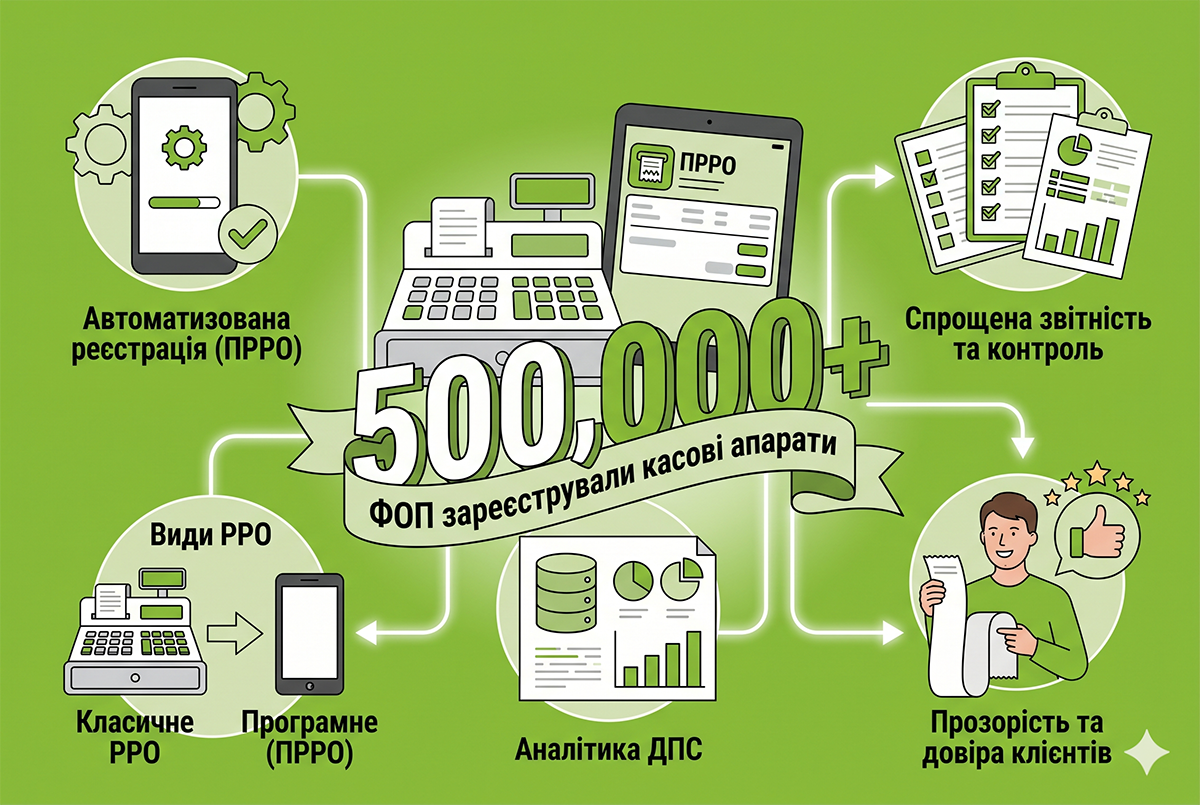 Понад 500 тисяч ФОП зареєстрували касові апарати: аналітика ДПС