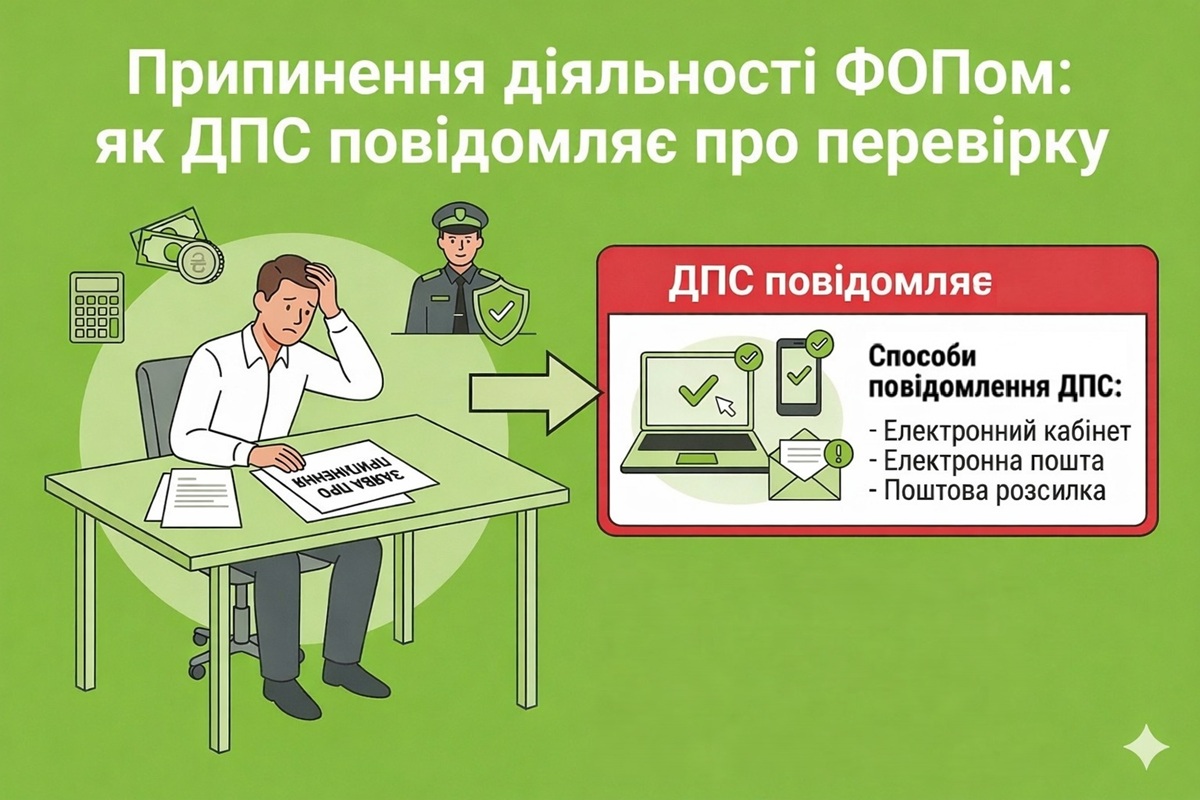 Припинення діяльності ФОПом: як ДПС повідомляє про перевірку