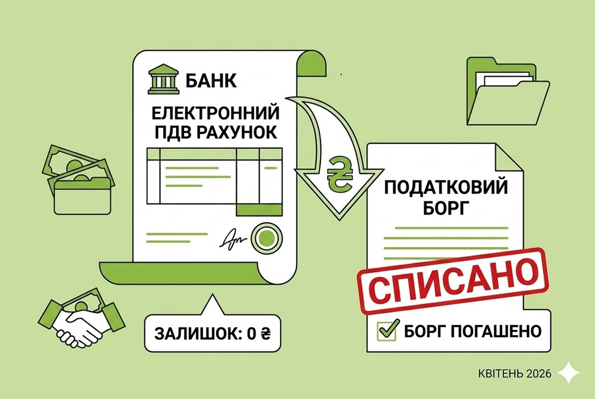 Списання коштів з електронного ПДВ рахунку в рахунок податкового боргу-2026