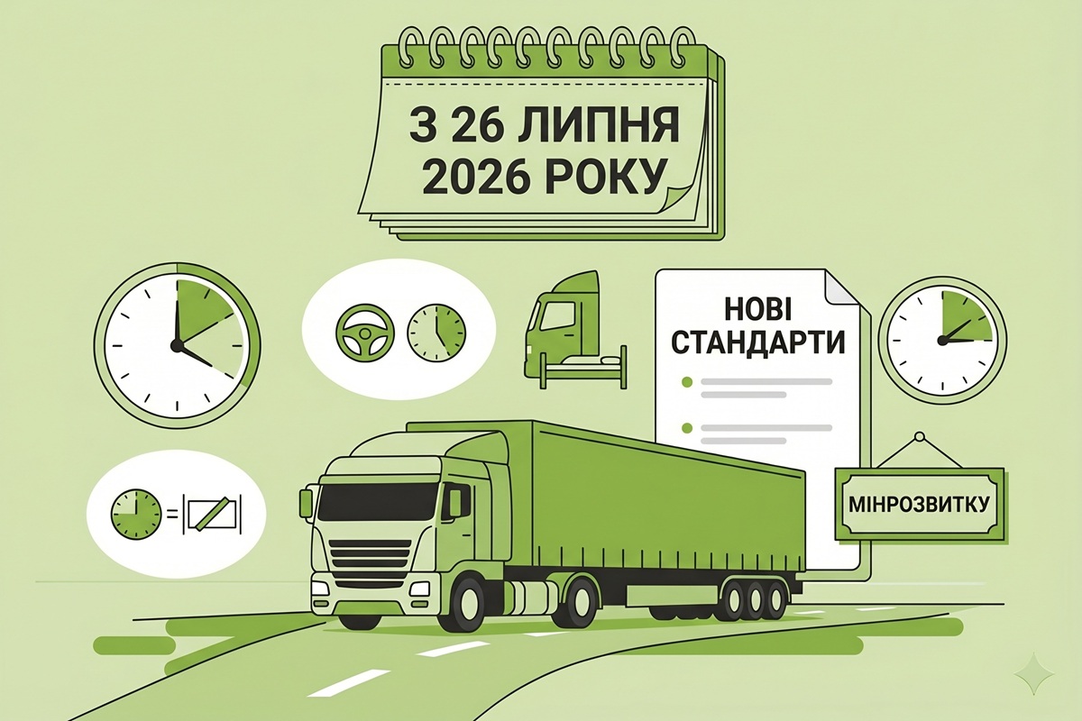 З 26 липня – нові стандарти праці та відпочинку водіїв комерційного транспорту: деталі від Мінрозвитку