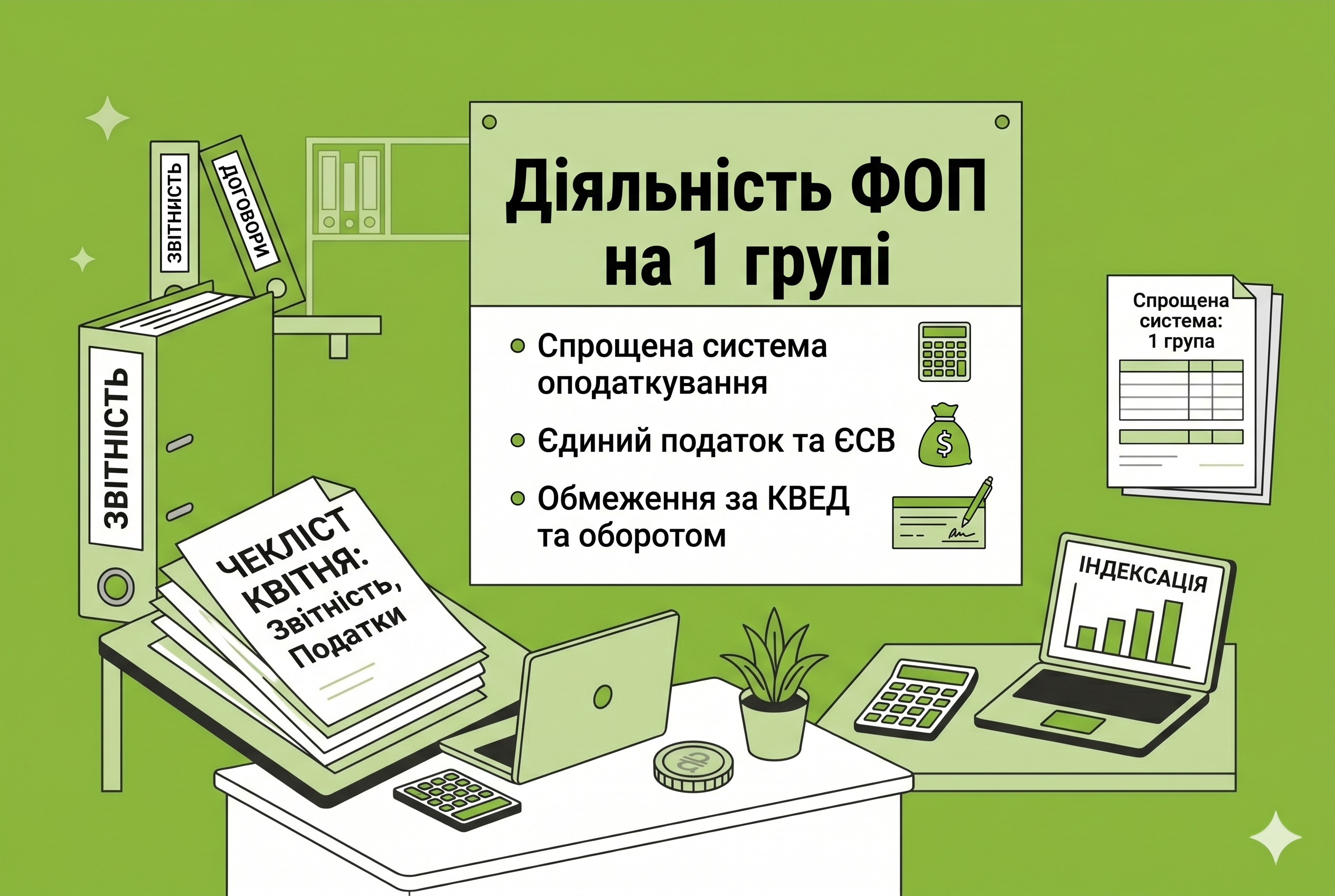 Діяльність ФОП на 1 групі: які види підходять та як отримувати платежі у 2026 році