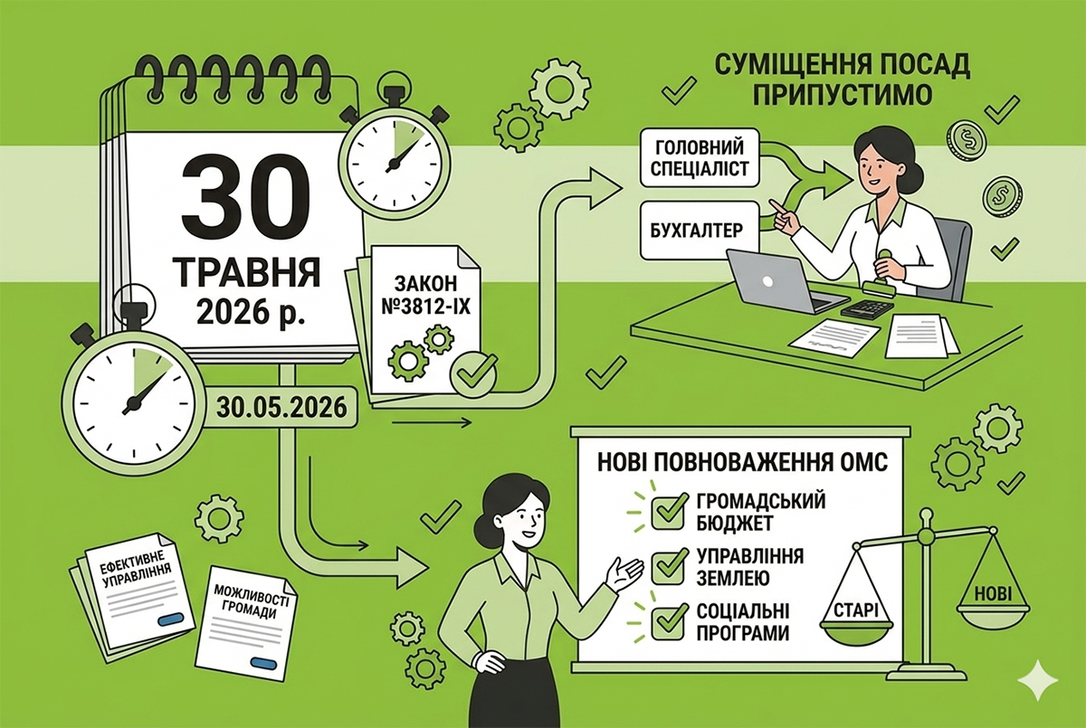 Суміщення посад та нові повноваження органів місцевого самоврядування з 30 травня 2026 р.: діє Закон №3812-IX