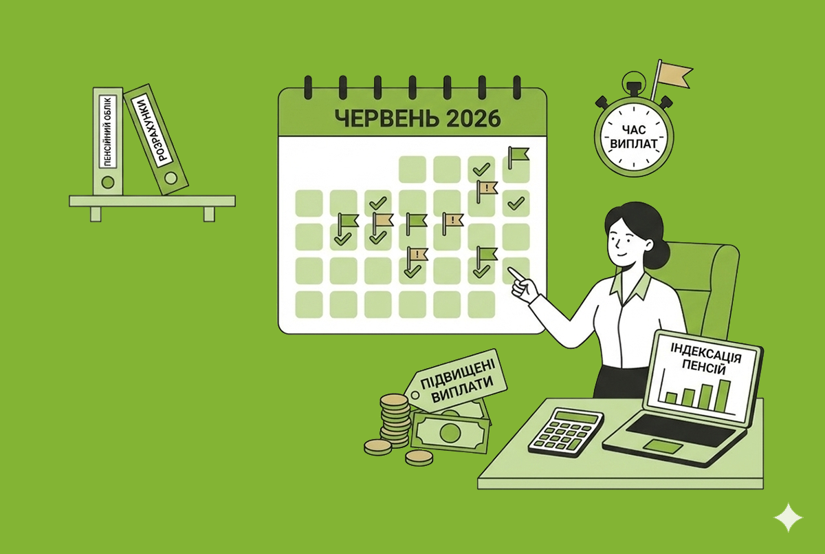 Пенсії у червні 2026 р.: хто отримає надбавки та підвищені виплати