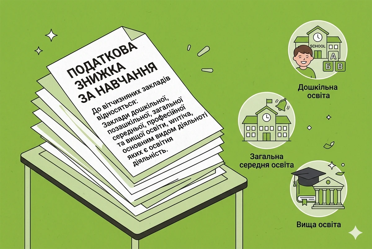 Податкова знижка: які заклади відносяться до закладів освіти