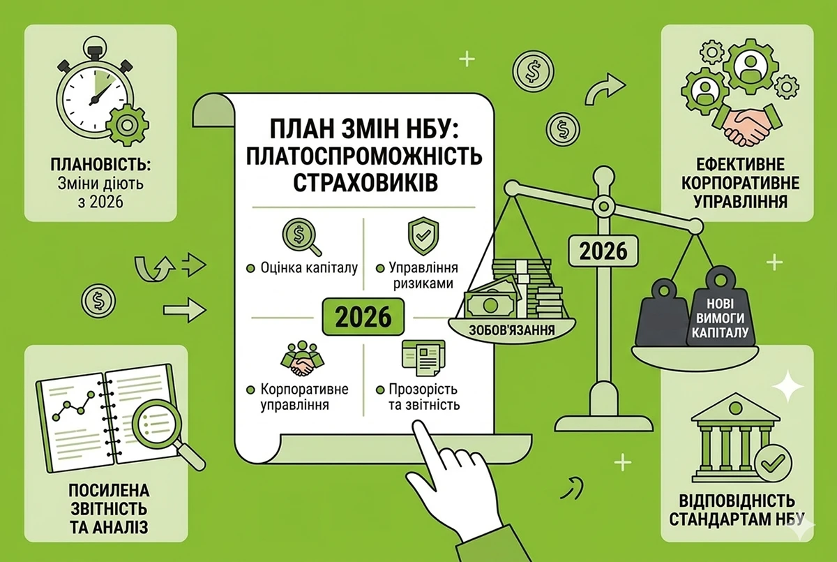 Вимоги до платоспроможності страховика: НБУ запланував зміни для 2026 року