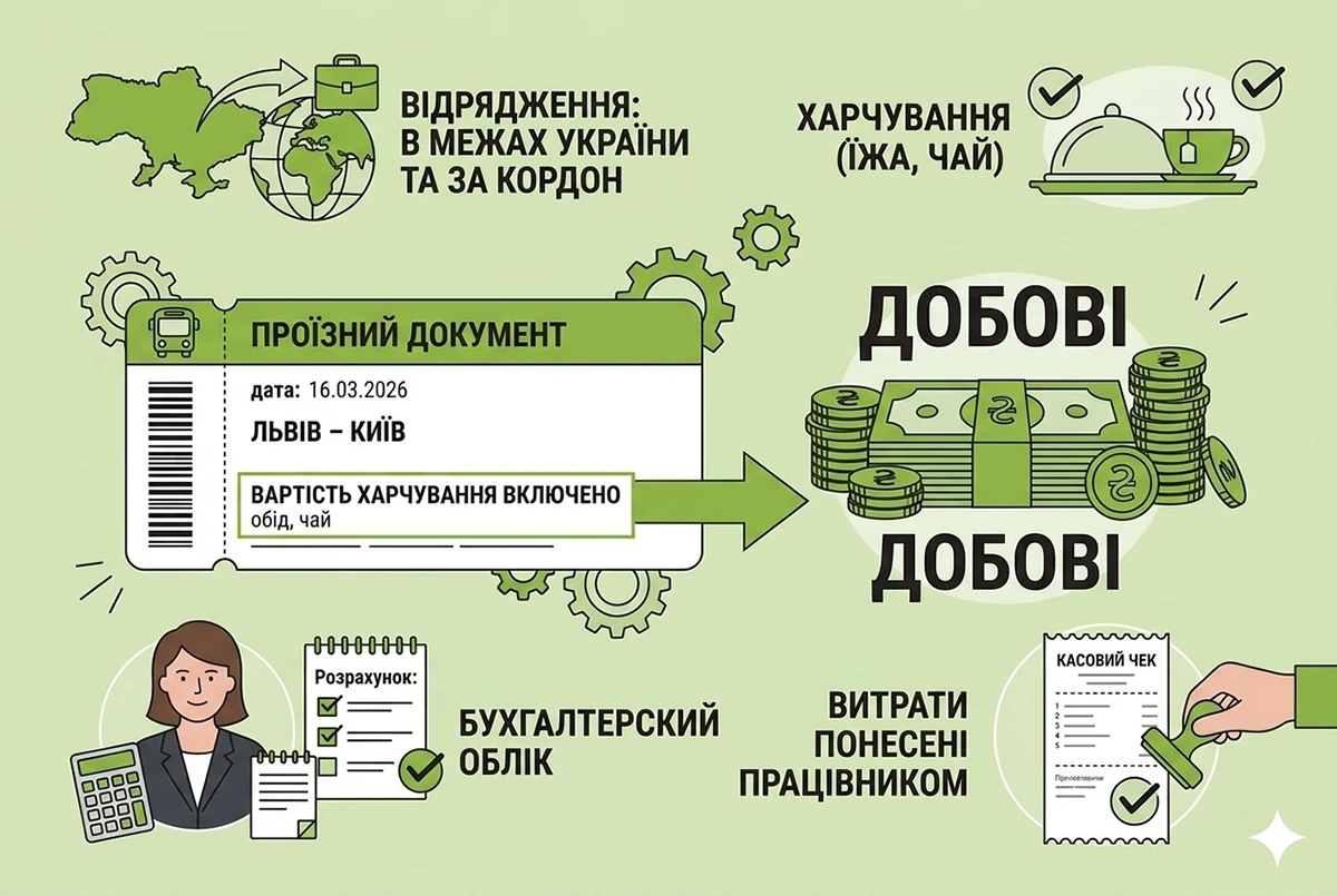 Вартість харчування включена до проїзних документів: що з витратами на відрядження