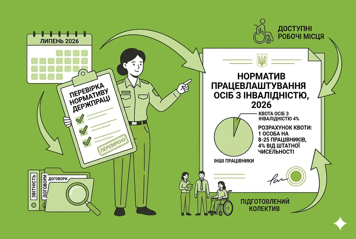 Перевірки Держпраці нормативу працевлаштування осіб з інвалідністю з 1 липня 2026: як підготуватись у червні