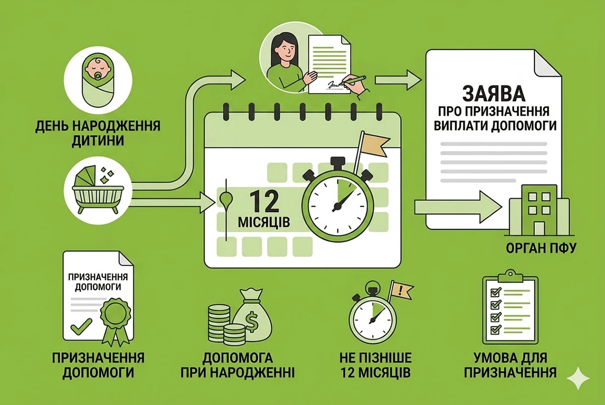 Допомога при народженні дитини-2026: як та коли подавати заяву