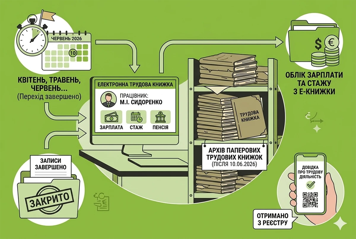 Паперові трудові книжки після 10 червня 2026 р.: що зміниться для працівника і роботодавця та практичні поради