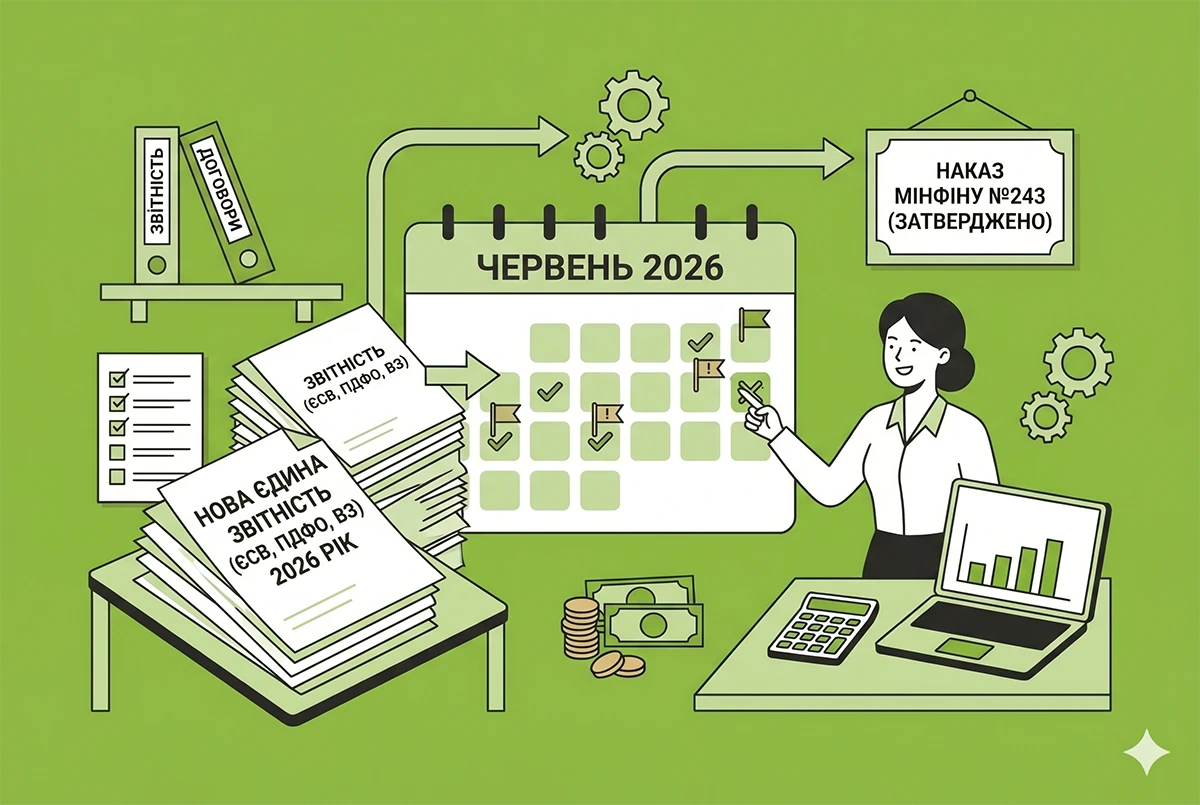 Нові форми єдиної звітності з ЄСВ, ПДФО та ВЗ у 2026 році: затверджено наказ Мінфіну №243