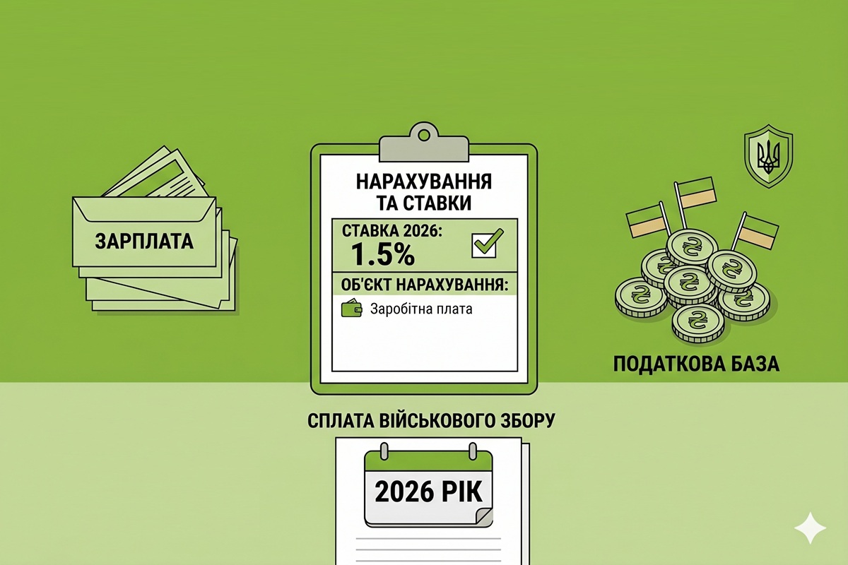 Військовий збір у 2026 році: нарахування, ставки та сплата