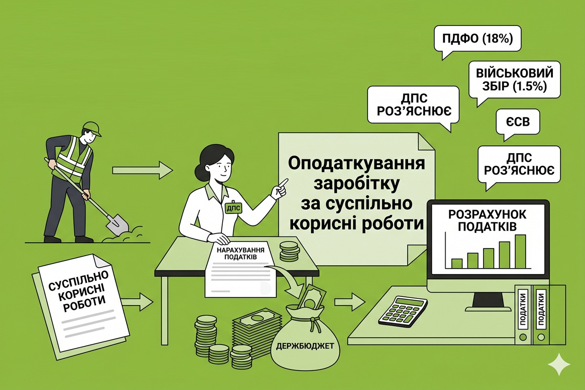 Оподаткування заробітку за суспільно корисні роботи: роз'яснення ДПС