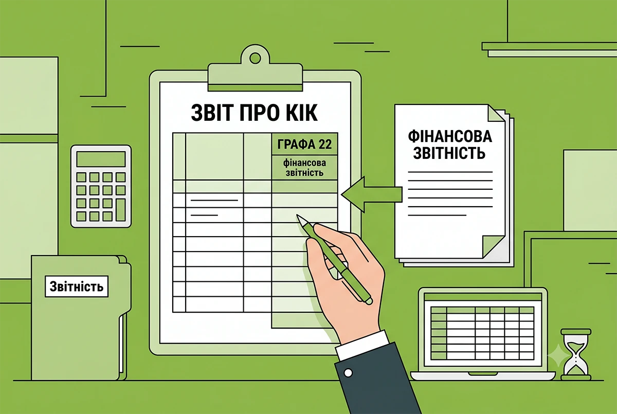 Заповнення графи 22 Звіту про КІК: як вказувати дані з фінзвітності