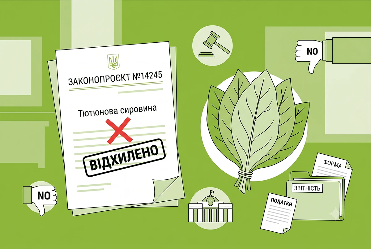 ВРУ відхилила законопроєкт про додатковий контроль тютюнової сировини: позиція Європейської Бізнес Асоціації