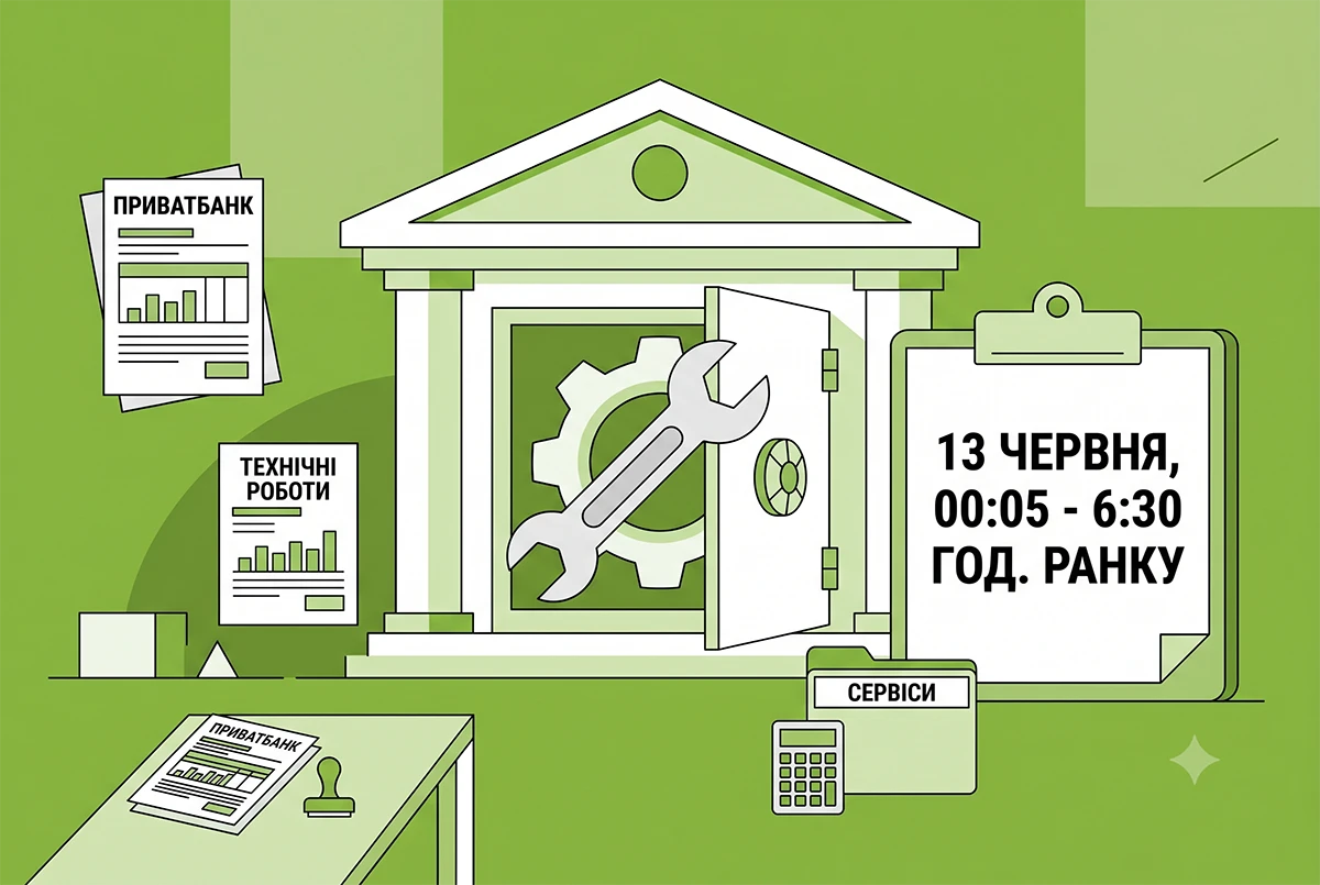 З 00:05 13 червня не будуть працювати сервіси ПриватБанк