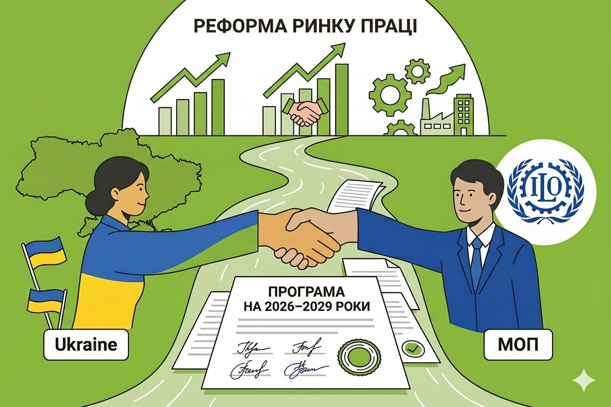 Програма гідної праці на 2026–2029 роки: Україна та МОП підписали документ про реформу ринку праці